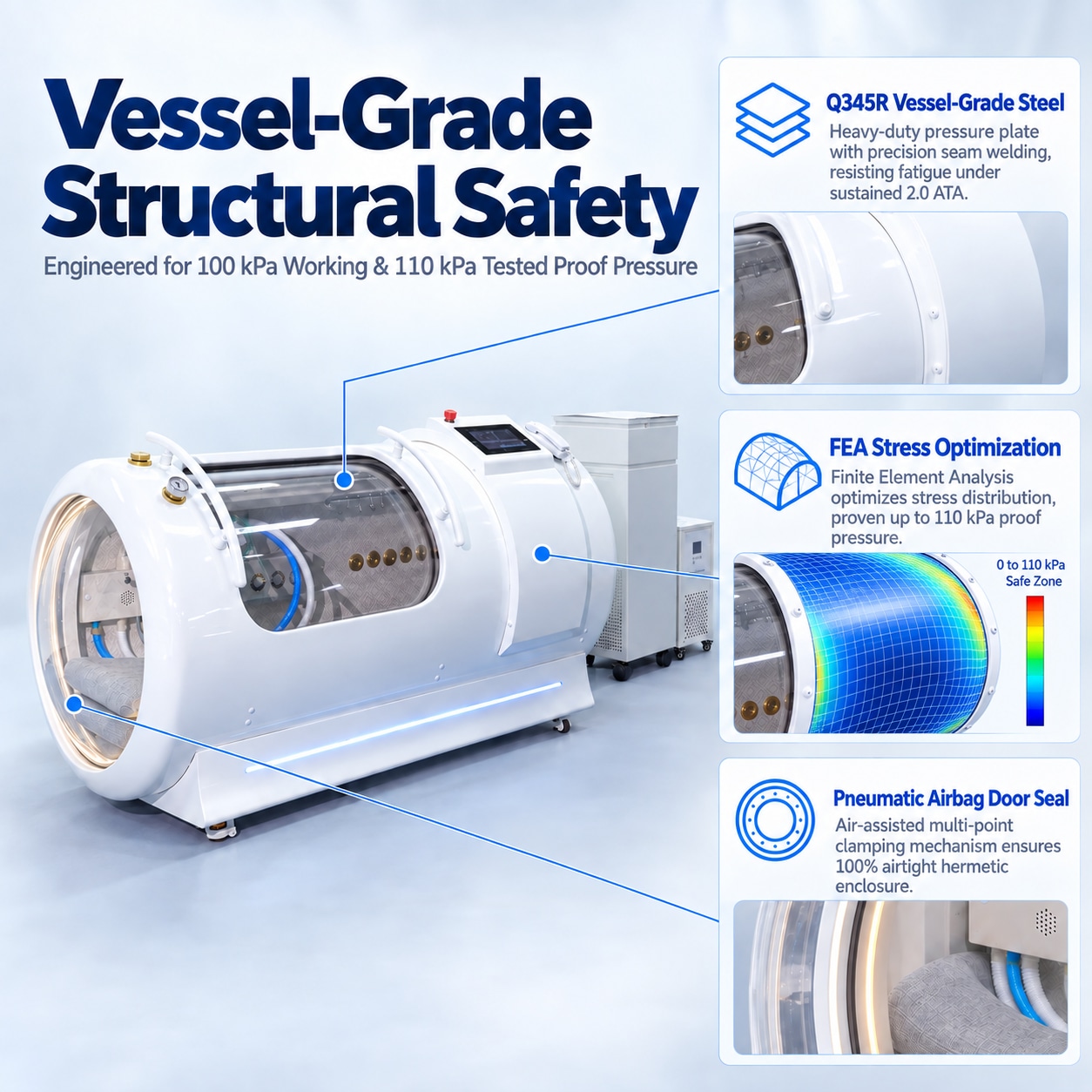 2.0 ATA Lying Hyperbaric Chamber for Clinics and Wellness Centers 2.0 ATA Lying Hyperbaric Chamber for Clinics and Wellness Centers