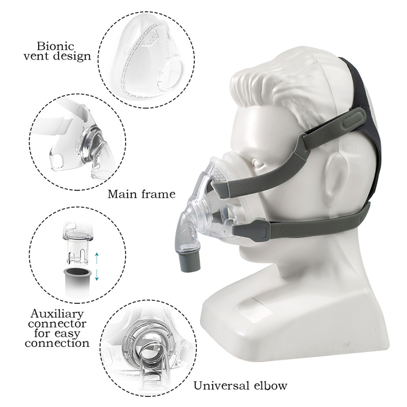 Silicone CPAP Nasal Pillow Full Face Mask For Sleep Apnea CPAP Machine