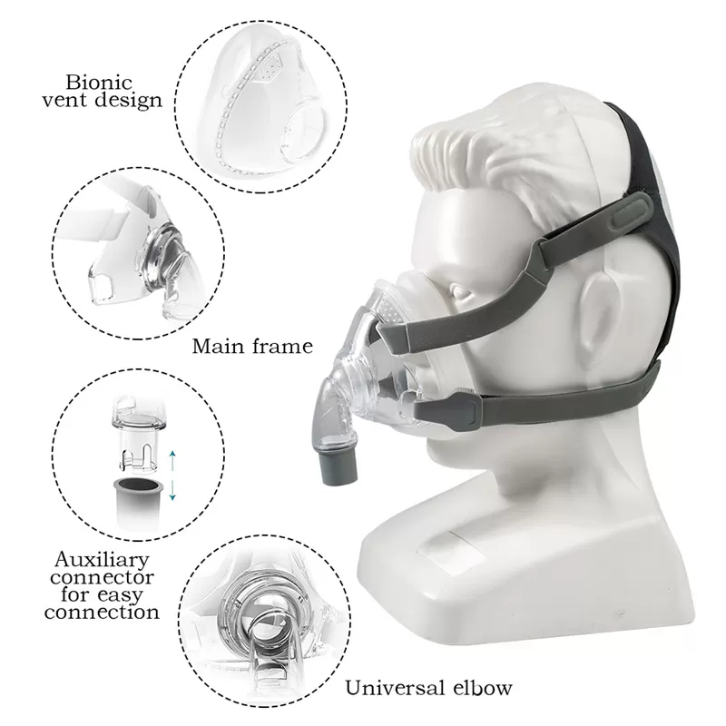 Silicone CPAP Nasal Pillow Full Face Mask For Sleep Apnea CPAP Machine