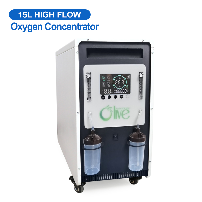 Olive 7x24h Continuous Flow High Purity Medical Grade 15L Oxygen Concentrator