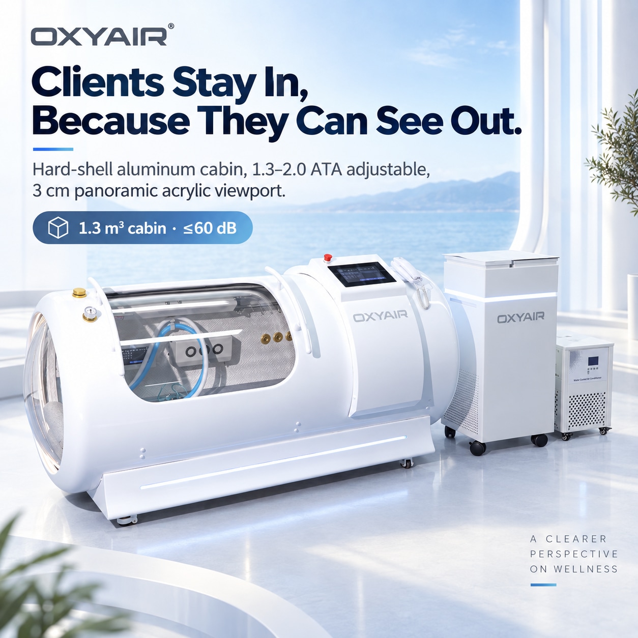 2.0 ATA Lying Hyperbaric Chamber for Clinics and Wellness Centers